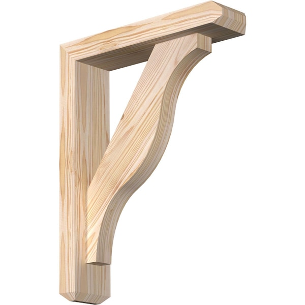 Ekena Millwork Funston Craftsman Smooth Bracket w/ Offset Brace, Douglas Fir, 3 1/2"W x 14"D x 18"H BKT0402X14X18FST04SDF - main